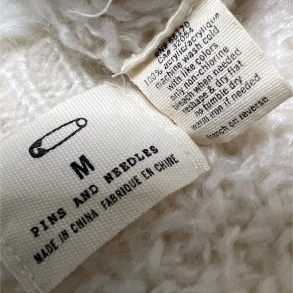 Pins & Needles Womens Ivory Cable Knit Sweater Size M - Picture 5 of 8